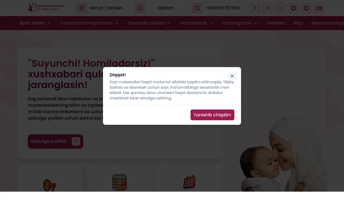 Reproduktolog.uz — Reproduktologiya klinikasi