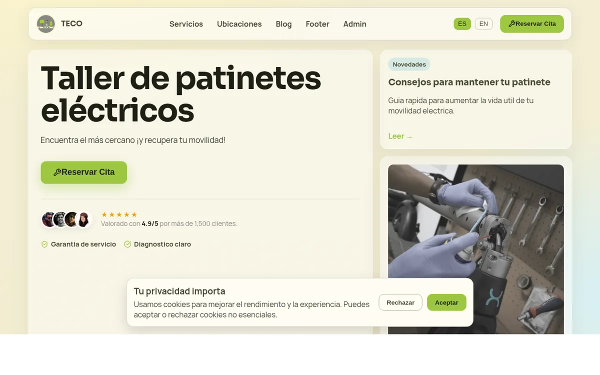 TecoShop.es — Elektromobillik do'koni (Ispaniya)