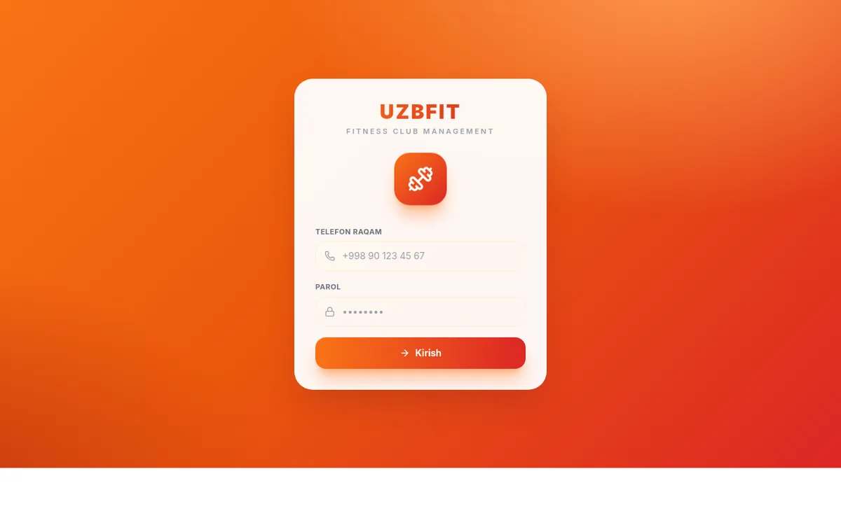 UZBFIT — Fitness klub boshqaruv tizimi